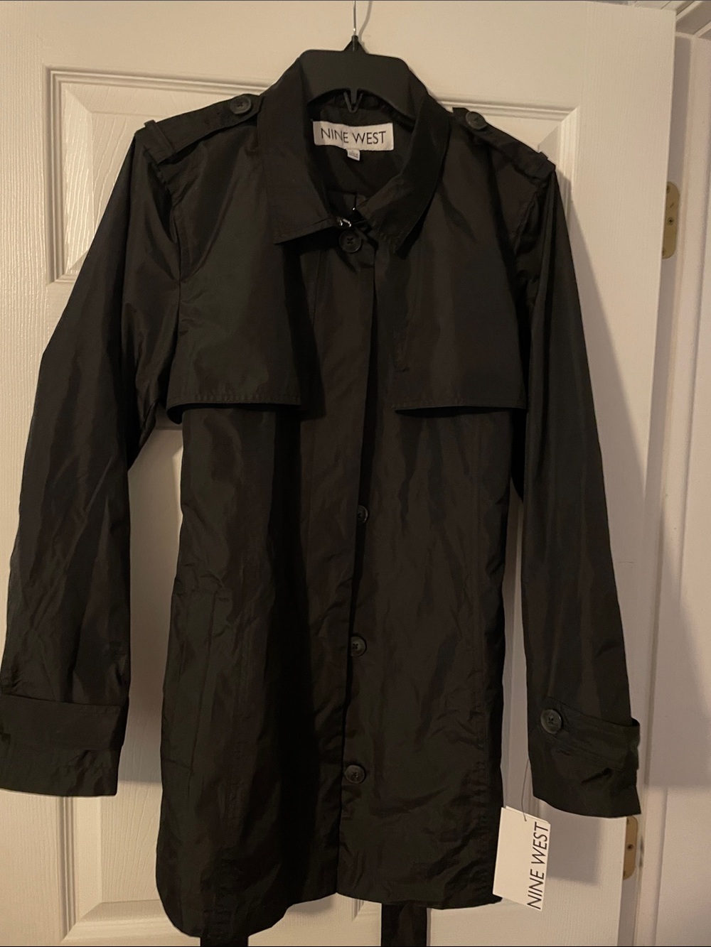 Nine West Black Trench Coat with Epaulets